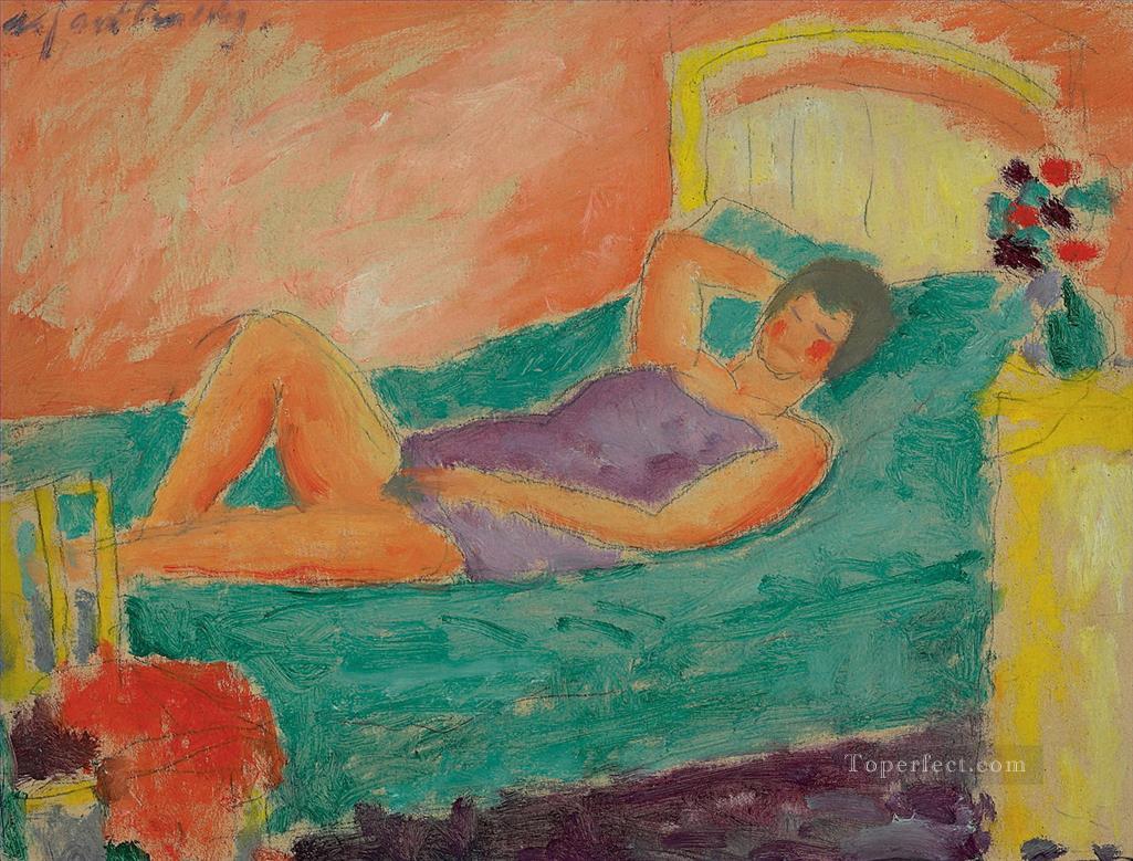 liegendes m dchen 1917 Alexej von Jawlensky Expressionism Oil Paintings